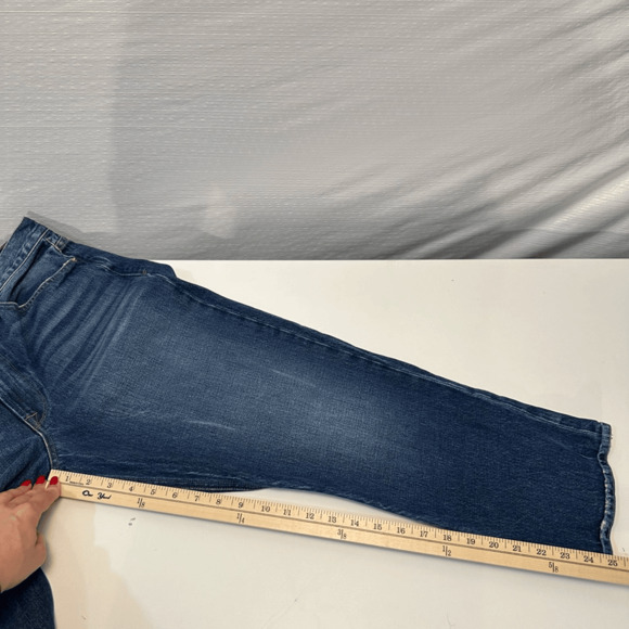 Frame Le Piper Womens Jeans Size 32 in Blue Sky High Rise Slim Straight Cropped - Picture 8 of 15